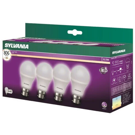 Boîte De 4 Ampoules Led STD B22 827 9W égal à 60W DEP RAD SYLVANIA 4 Boîte De 4 Ampoules Led STD B22 827 9W égal à 60W DEP RAD SYLVANIA – Image 2