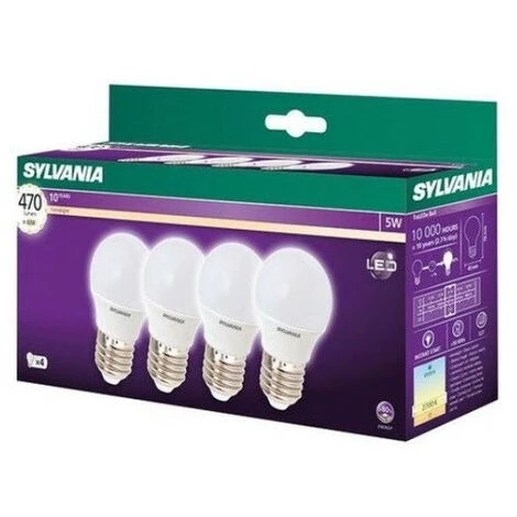 Boîte De 4 Ampoules Led SPH E14 827 5,5W égal à 40W DEP RAD SYLVANIA 4 Boîte De 4 Ampoules Led SPH E14 827 5,5W égal à 40W DEP RAD SYLVANIA – Image 2