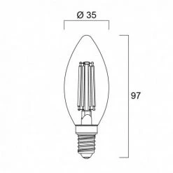 Ampoule Led FLA E14 827 4,5W égal à 40W Cla Fil SYLVANIA -SYLVANIA Soldes Boutique 26196831 5