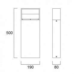 Borne 50cm Extérieur Led Start Rectangle 780LM 3 000K 13W SYLVANIA -SYLVANIA Soldes Boutique 28764288 5
