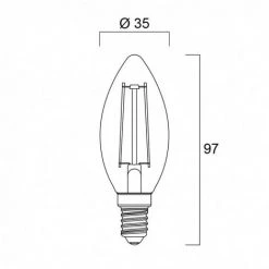Ampoule à Filament Led Retro Flamme Ambré E14 825 2,5W égal à 22W SYLVANIA -SYLVANIA Soldes Boutique 31804952 5