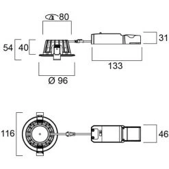 SPOT RT2012 RT2020 SYLVANIA LED 8,5W 740 LUMENS - CCT 3000K/4000K -SYLVANIA Soldes Boutique 46538847 5