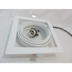 Spot Encastré Orientable Blanc Carré 175X175mm Pour Lampe Iodure Ø 111mm 35W CMI-T GX10 (non Incl) Expospot SYLVANIA 3062171