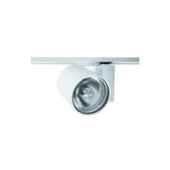 SYLVANIA Spot Orientable Blanc Pour Rail Monophasé 3 Allumages Avec Lampe Iodure 20W GU6.5 Blanc Chaud 3000K BEACON FLD CONCORD 2046676